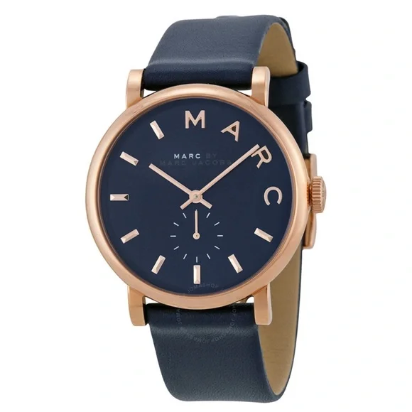 Marc Jacobs Navy blue leather watch Marc Jacobs Roxy Navy Blue Dial Blue Leather Strap Watch for  main image 4